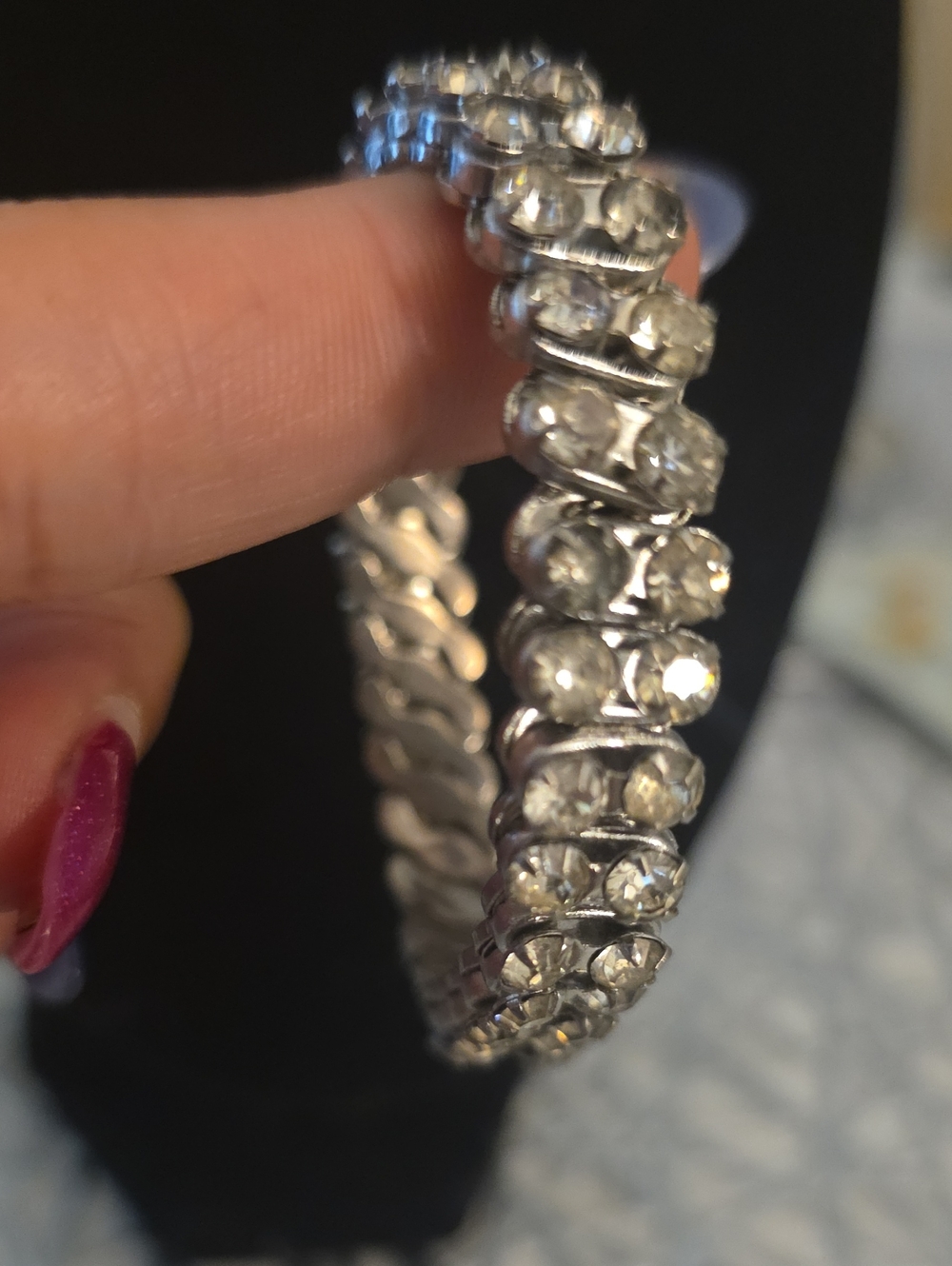 Clear Crystal Stretch Bracelet - Silver-Tone Sparkle